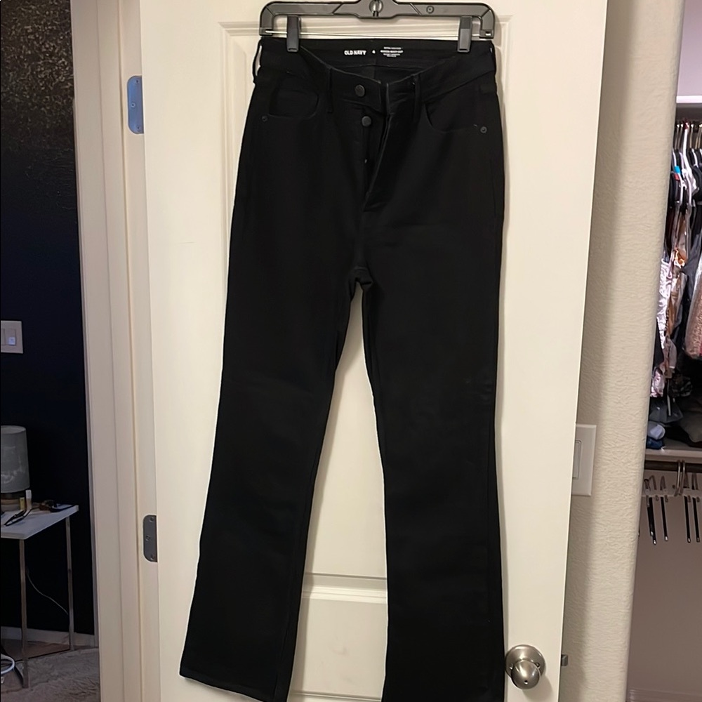 Old Navy Black Kicker Boot-Cut extra High Rise Denim Jeans